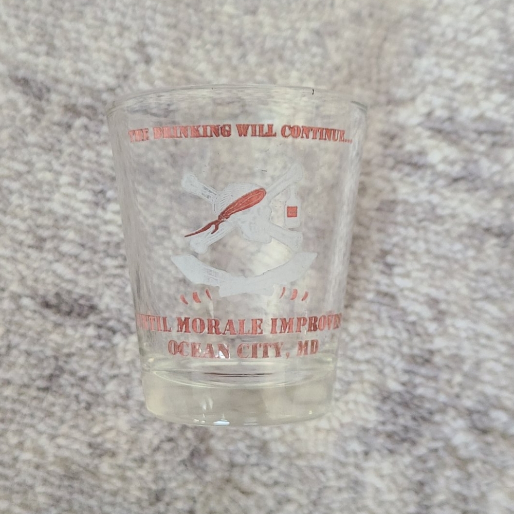 🔷️ 5/$25 Pirate Design Ocean City Maryland Shot Glass